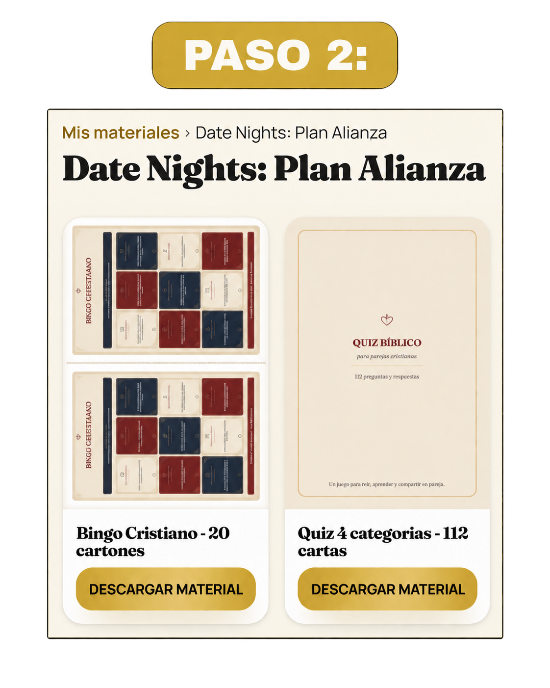 Paso 2: elige el Date Night dentro del área de miembros