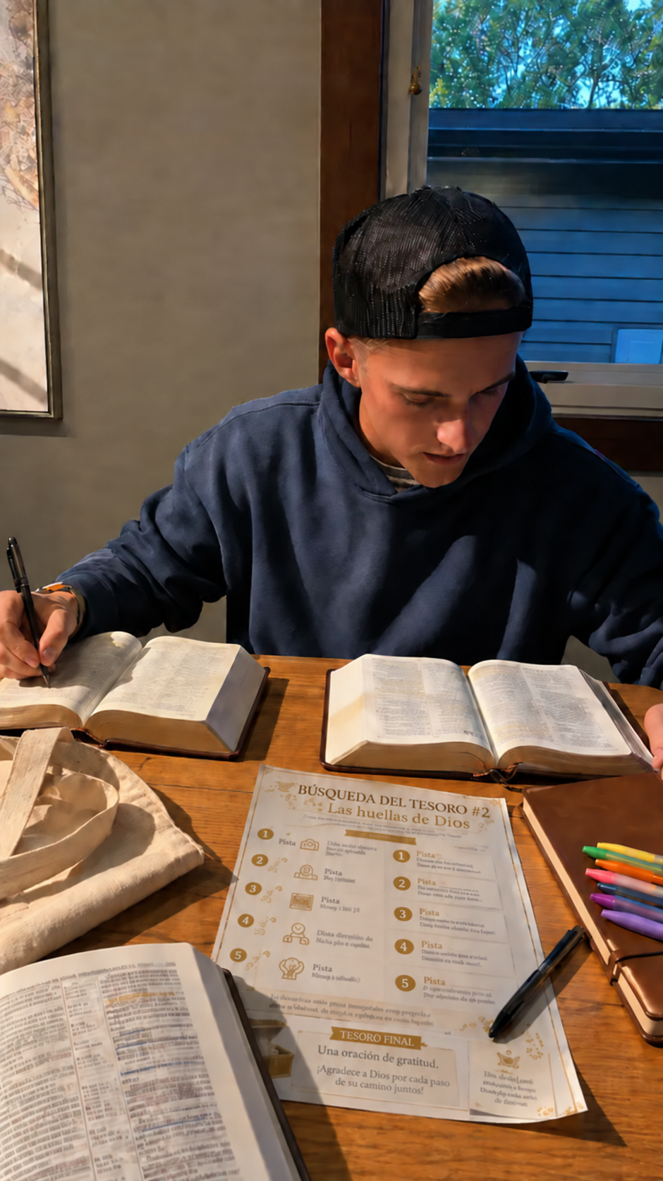 Búsqueda del Tesoro sobre la Biblia abierta